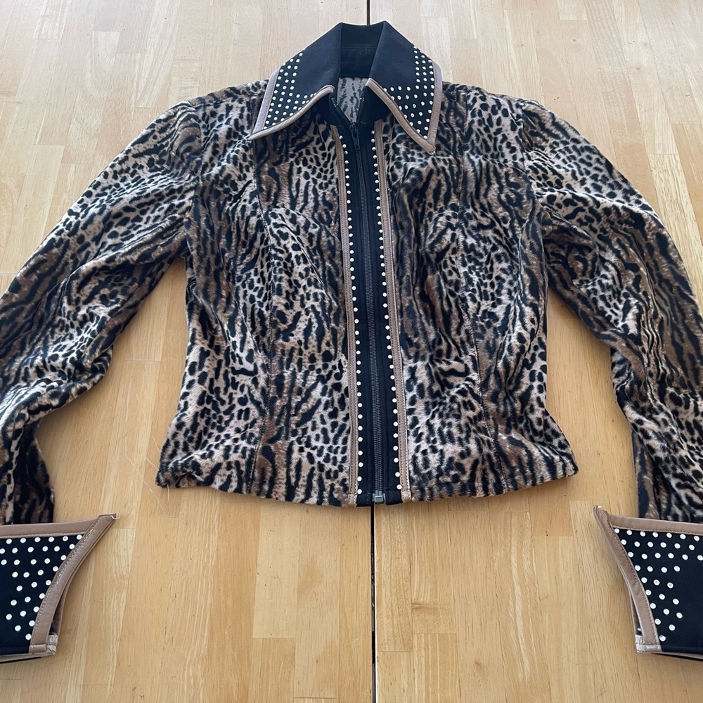 Diane Olsen Western Show Jacket Leopard Print Bling 5/6